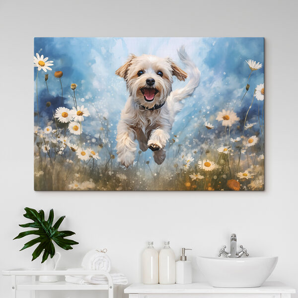Hund springt in die Luft Wandbilder Hund springt in die Luft