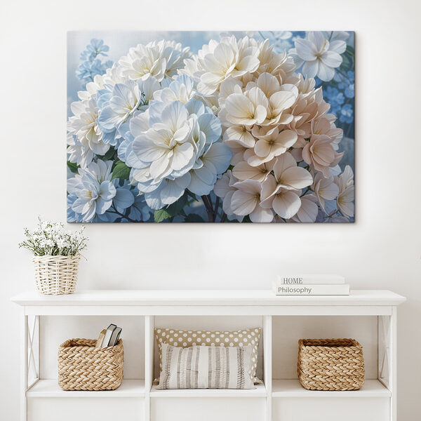 Gruppe von weißen und blauen Blumen Wandbilder Gruppe von weißen und blauen Blumen