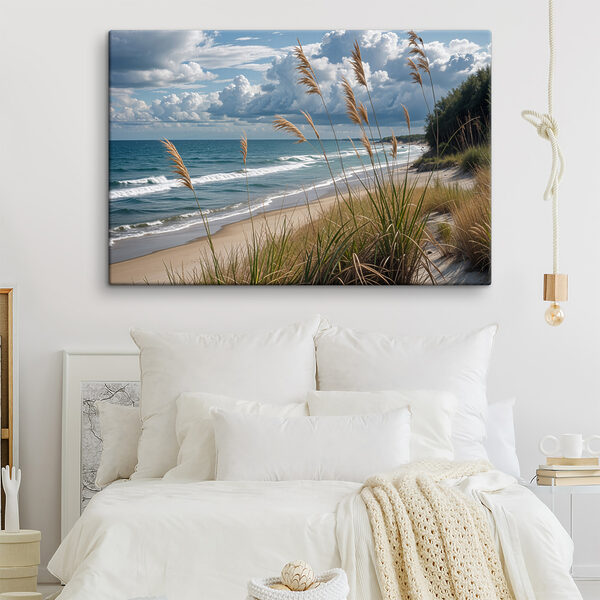 Strand mit hohem Gras und Wasser Wandbilder Strand mit hohem Gras und Wasser