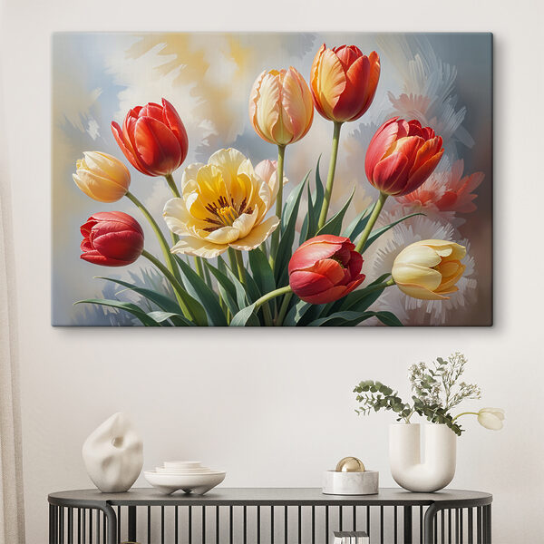 Gruppe von Tulpen in einer Vase Wandbilder Gruppe von Tulpen in einer Vase