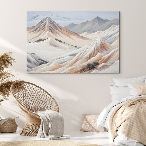 Wüstenlandschaft mit Bergen und Bäumen Wandbilder Wüstenlandschaft mit Bergen und Bäumen