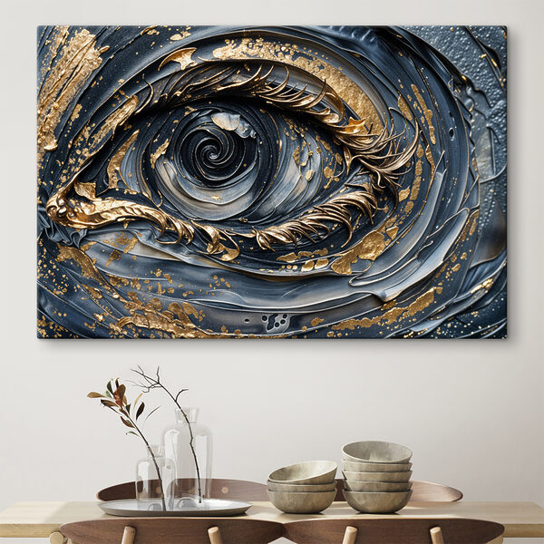 Spiralförmige Eleganz in Metallic-Tönen Wandbilder Spiralförmige Eleganz in Metallic-Tönen