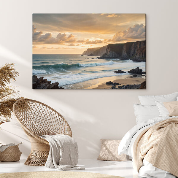 Wellen, die an einen Strand schlagen Wandbilder Wellen, die an einen Strand schlagen