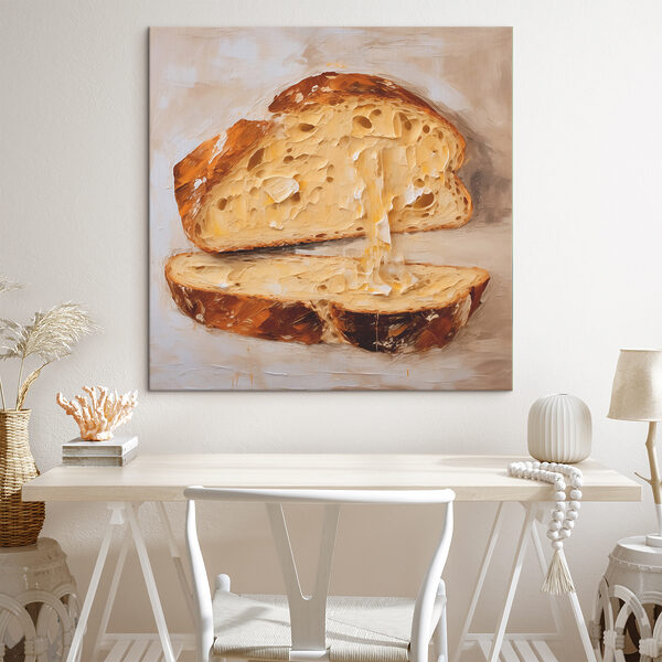 Stück Brot mit Löchern darin Wandbilder Stück Brot mit Löchern darin