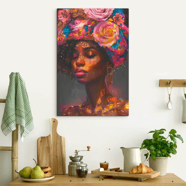 Frau mit Blumen auf dem Kopf Wandbilder Frau mit Blumen auf dem Kopf