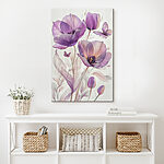 Wandbilder Lila Blumen mit Schmetterlingen