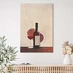 Wandbilder Flasche und Glas Wein