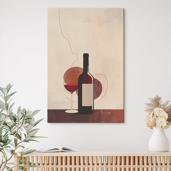 Flasche und Glas Wein Wandbilder Flasche und Glas Wein