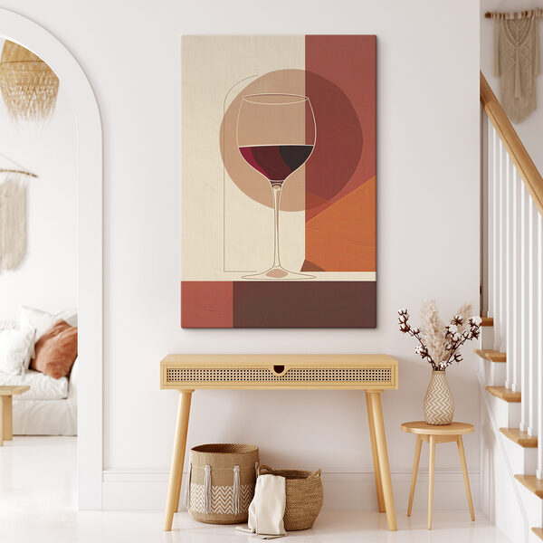 Glas Wein mit einer roten Flüssigkeit darin Wandbilder Glas Wein mit einer roten Flüssigkeit darin