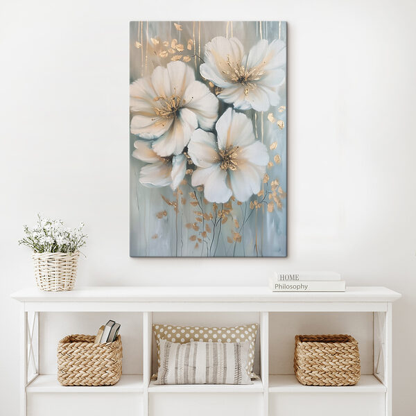 Malerei von weißen Blumen Wandbilder Malerei von weißen Blumen