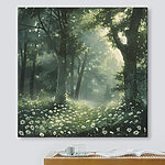 Wandbilder Wald mit Bäumen und Blumen