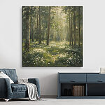 Wandbilder Wald mit Bäumen und Blumen