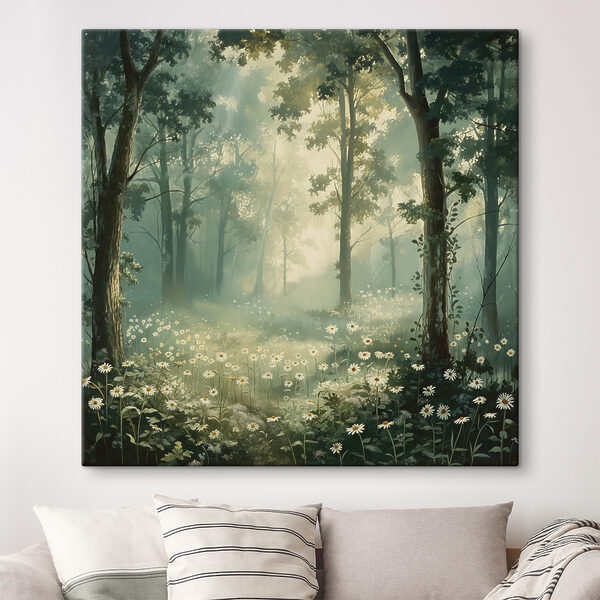 Wald mit Blumen und Bäumen Wandbilder Wald mit Blumen und Bäumen