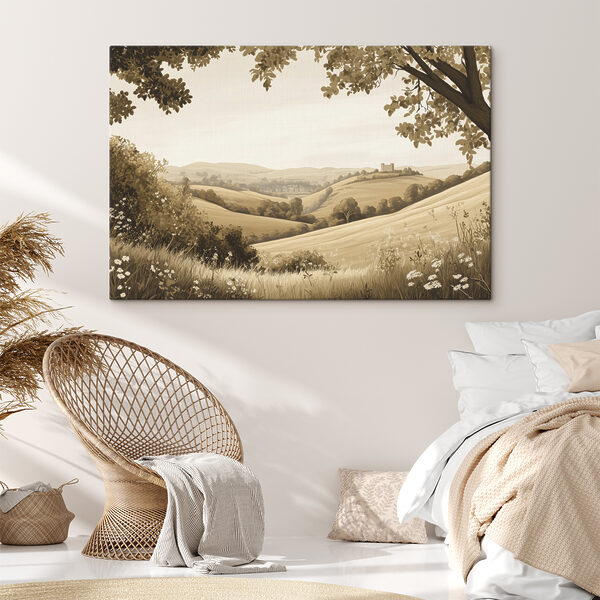 Landschaft mit Hügeln und Bäumen Wandbilder Landschaft mit Hügeln und Bäumen