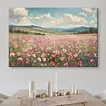 Wandbilder Feld mit rosa Blumen
