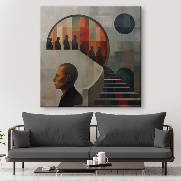 Gemälde eines Mannes an einer Wand Wandbilder Gemälde eines Mannes an einer Wand