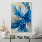 Wandbilder Blaue und weiße gezwirbelte Blume
