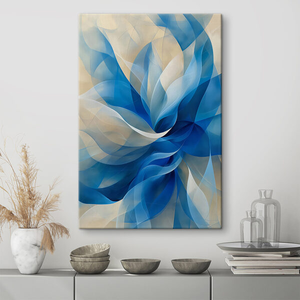 Blaue und weiße gezwirbelte Blume Wandbilder Blaue und weiße gezwirbelte Blume