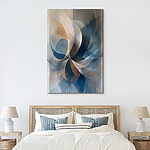 Wandbilder Wirbelnde Schattierungen von Blau und Creme