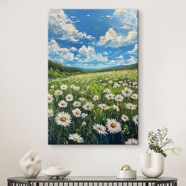 Feld mit Blumen und Bäumen Wandbilder Feld mit Blumen und Bäumen