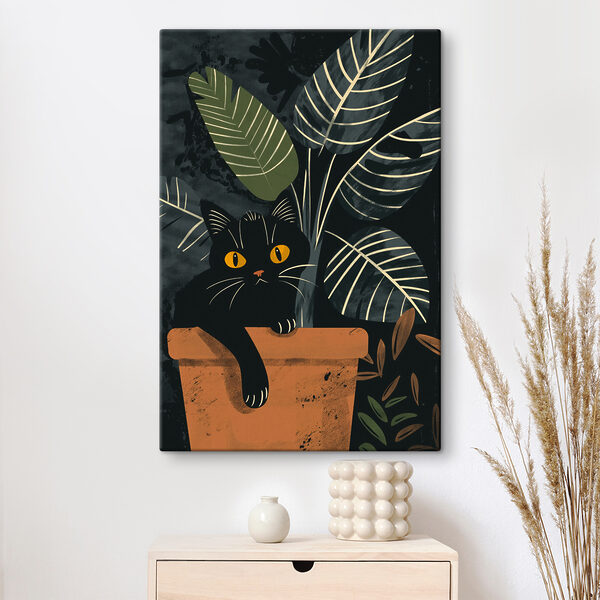 Katze sitzt auf einem Ziegelsteinvorsprung Wandbilder Katze sitzt auf einem Ziegelsteinvorsprung