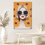 Wandbilder Frau mit Sonnenbrille und Gesichtsmaske
