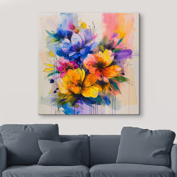 Gemälde von Blumen auf weißem Hintergrund Wandbilder Gemälde von Blumen auf weißem Hintergrund