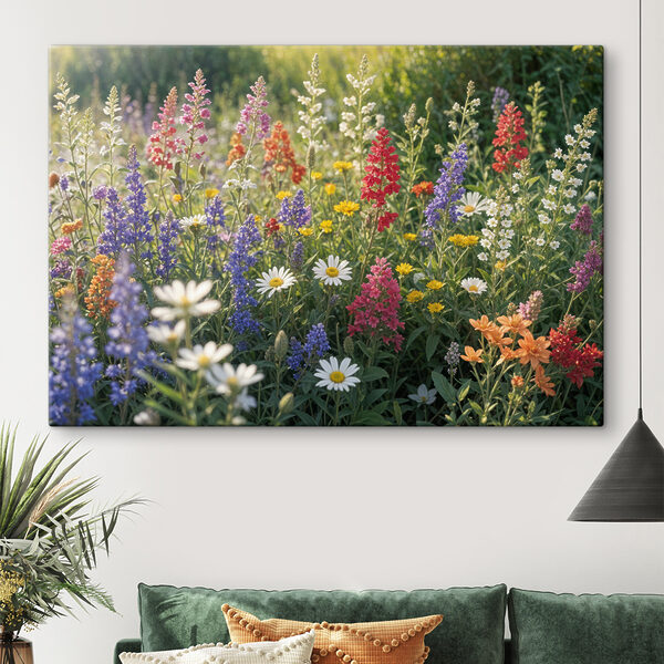 Ein Feld voller bunter Blumen Wandbilder Ein Feld voller bunter Blumen