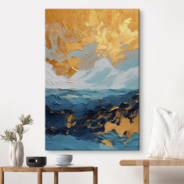 Azurblaues Meer trifft auf satten Sonnenuntergang Wandbilder Azurblaues Meer trifft auf satten Sonnenuntergang