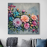 Wandbilder Gruppe von bunten Blumen