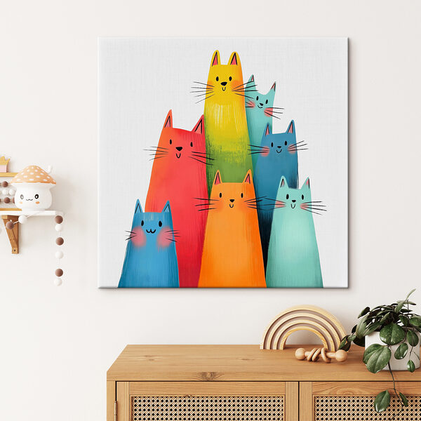 Gruppe von Katzen mit verschiedenen Farben Wandbilder Gruppe von Katzen mit verschiedenen Farben