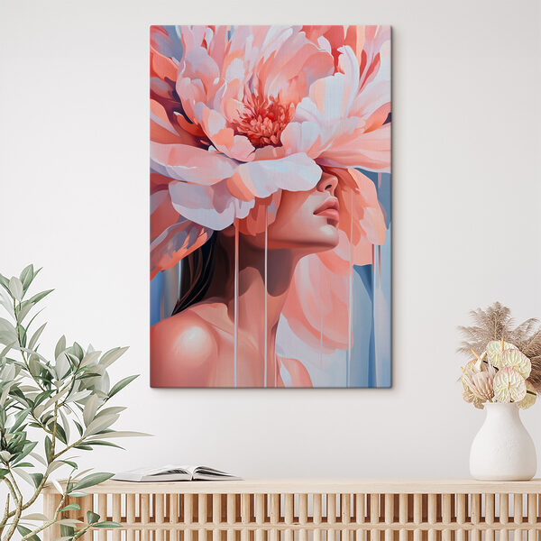 Frau mit Blumen auf dem Kopf Wandbilder Frau mit Blumen auf dem Kopf