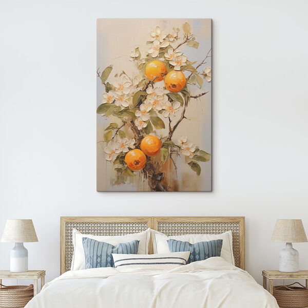 Malerei von Orangen und Blumen Wandbilder Malerei von Orangen und Blumen