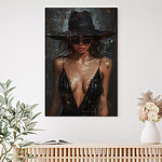 Wandbilder Frau mit Hut und Sonnenbrille