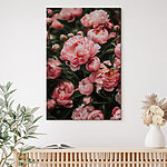 Wandbilder Gruppe von rosa Blumen