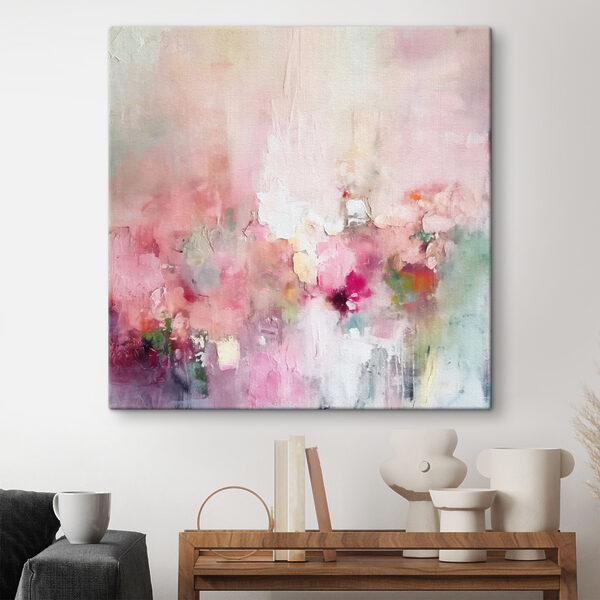 Malerei von Blumen auf einer weißen Fläche Wandbilder Malerei von Blumen auf einer weißen Fläche