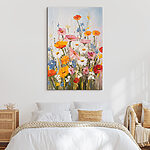 Wandbilder Gemälde mit Blumen an einer Wand
