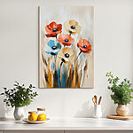 Wandbilder Gemälde von Blumen auf einer Leinwand