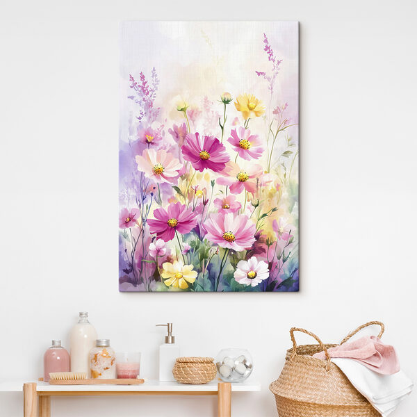 Gemälde von Blumen auf einem Feld Wandbilder Gemälde von Blumen auf einem Feld