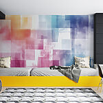 Fototapeten Bunte Quadrate in verschiedenen Farben