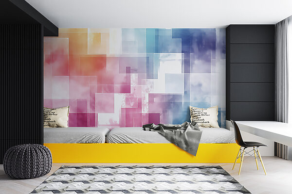 Bunte Quadrate in verschiedenen Farben Fototapeten Bunte Quadrate in verschiedenen Farben