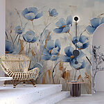 Fototapeten Malerei von blauen Blumen