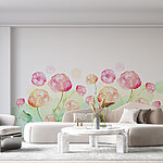 Fototapeten Aquarellmalerei von Blumen