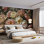 Fototapeten Blumenstrauß aus rosa und weißen Blumen
