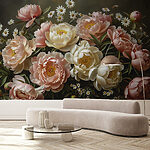 Fototapeten Blumenstrauß aus rosa und weißen Blumen