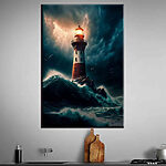 Wandbilder Canvas prints Lighthouse in the ocean