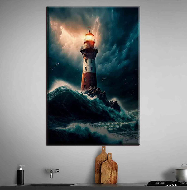 Canvas prints Lighthouse in the ocean Wandbilder Canvas prints Lighthouse in the ocean