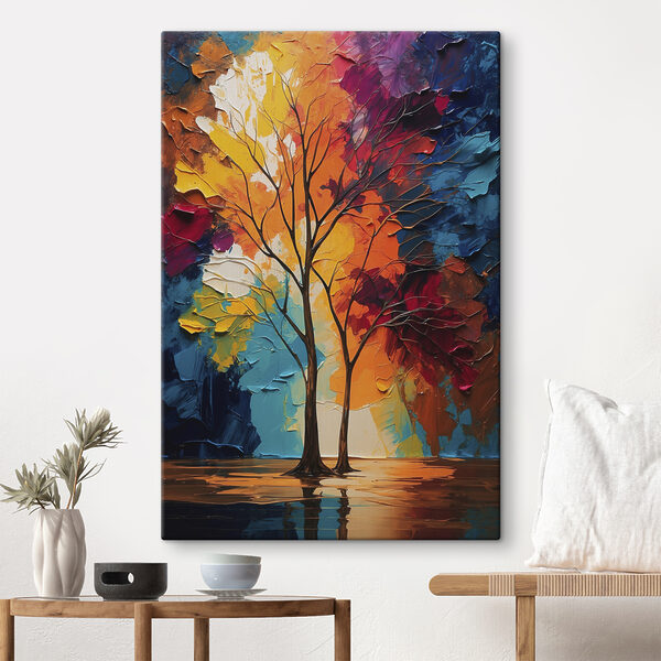 Canvas prints Painting of trees with colorful leaves Wandbilder Canvas prints Painting of trees with colorful leaves