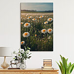 Wandbilder Canvas prints Field of white and yellow flowers