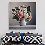 Wandbilder Canvas prints Vase of flowers on a table